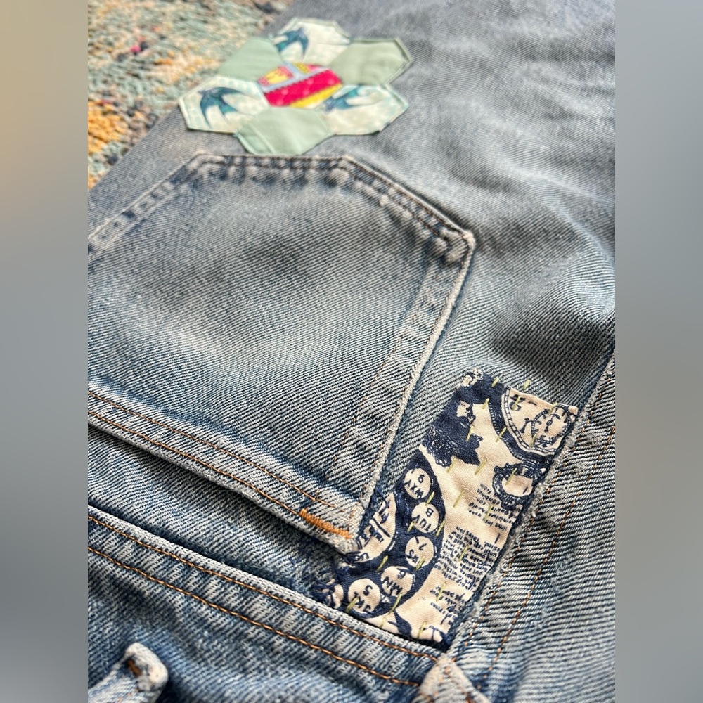 Floral Upcycled Patchwork Denim - Picture 5 of 16